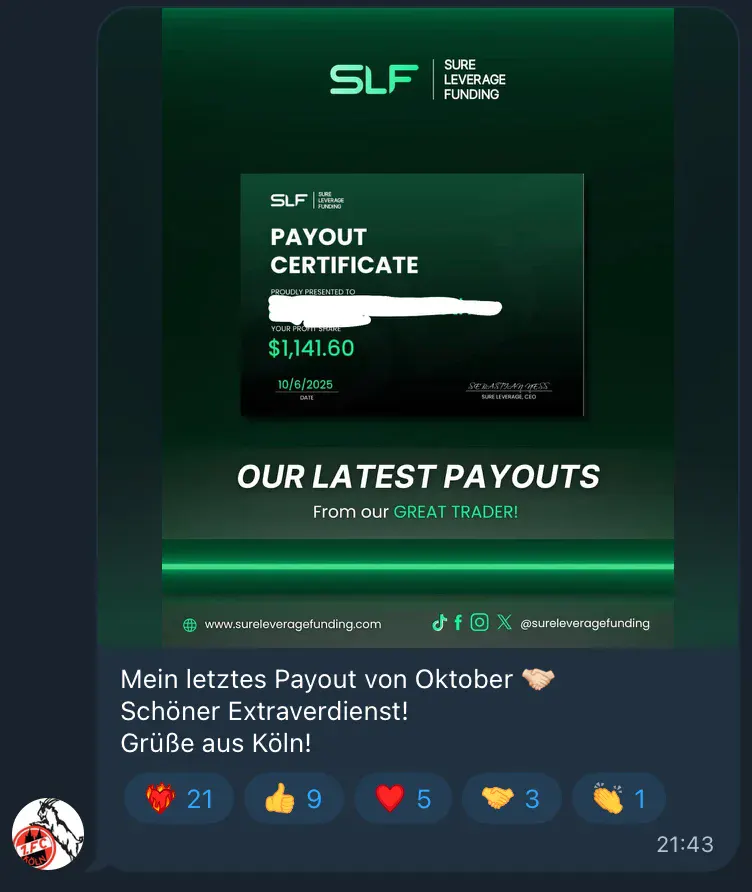 Payout Certificate $1,141